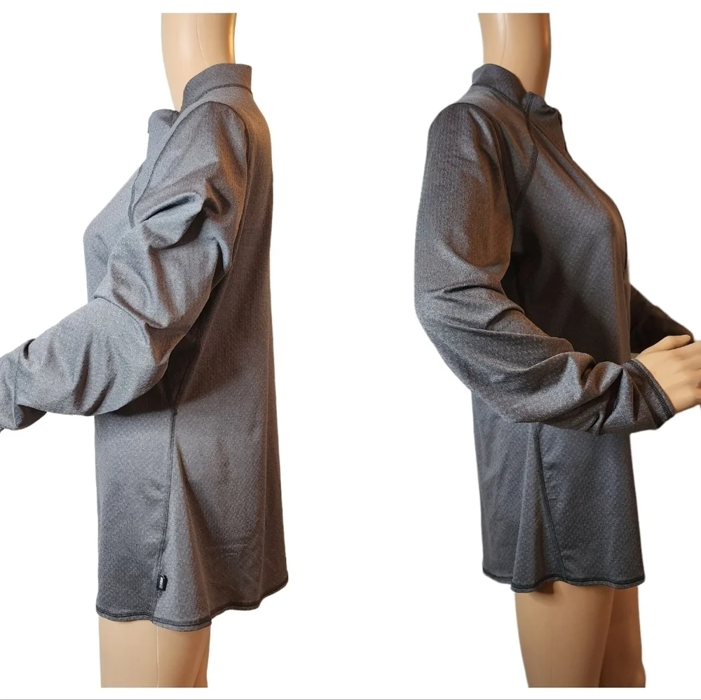 REI women's grey 1/2 zip long sleeve active pullover shirt. Size large.